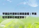 苹果软件更新在哪里查看（苹果软件更新在哪里更新）