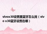 vivox30设置里蓝牙怎么找（vivo x30蓝牙设置在哪）