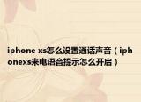 iphone xs怎么设置通话声音（iphonexs来电语音提示怎么开启）