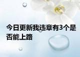 今日更新我违章有3个是否能上路