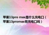 苹果13pro max是什么充电口（苹果13promax有充电口吗）