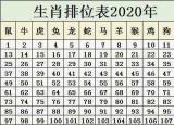 今日更新十二生肖排列顺序（2020年生肖排位表）