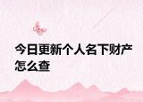 今日更新个人名下财产怎么查