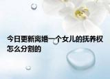 今日更新离婚一个女儿的抚养权怎么分割的
