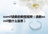 sumif函数的教程视频（函数sumif是什么意思）