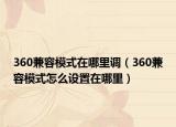 360兼容模式在哪里调（360兼容模式怎么设置在哪里）