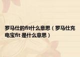 罗马仕的fit什么意思（罗马仕充电宝fit 是什么意思）
