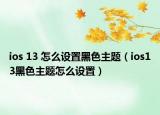 ios 13 怎么设置黑色主题（ios13黑色主题怎么设置）