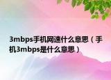 3mbps手机网速什么意思（手机3mbps是什么意思）