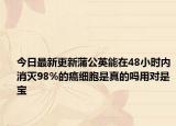 今日最新更新蒲公英能在48小时内消灭98%的癌细胞是真的吗用对是宝