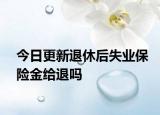 今日更新退休后失业保险金给退吗
