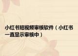 小红书短视频审核软件（小红书一直显示审核中）