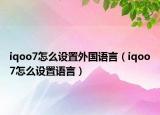 iqoo7怎么设置外国语言（iqoo7怎么设置语言）