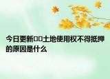 今日更新﻿﻿土地使用权不得抵押的原因是什么