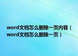 word文档怎么删除一页内容（word文档怎么删除一页）
