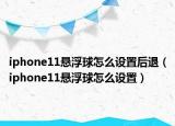 iphone11悬浮球怎么设置后退（iphone11悬浮球怎么设置）