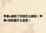 苹果x被锁了停用怎么解锁（苹果x有锁是什么意思）
