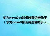 华为nova9se如何唤醒语音助手（华为nova9有没有语音助手）