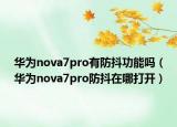 华为nova7pro有防抖功能吗（华为nova7pro防抖在哪打开）