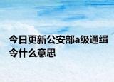 今日更新公安部a级通缉令什么意思
