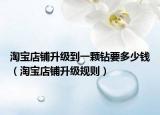 淘宝店铺升级到一颗钻要多少钱（淘宝店铺升级规则）