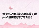 oppok1密码忘记怎么解锁（oppok1解锁密码忘了怎么办）