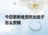 今日更新食堂吃出虫子怎么索赔