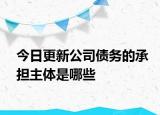 今日更新公司债务的承担主体是哪些