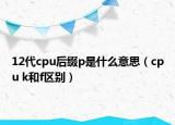 12代cpu后缀p是什么意思（cpu k和f区别）