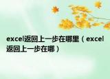 excel返回上一步在哪里（excel返回上一步在哪）