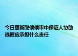 今日更新取候候审中保证人协助逃匿应承担什么责任