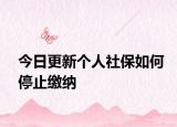 今日更新个人社保如何停止缴纳