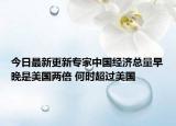 今日最新更新专家中国经济总量早晚是美国两倍 何时超过美国