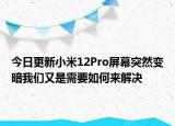 今日更新小米12Pro屏幕突然变暗我们又是需要如何来解决