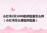 小红书2天1000的浏览量怎么样（小红书怎么增加浏览量）