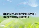 钉钉的文件怎么保存到自己手机（钉钉文件怎么保存到手机）