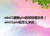 win11删除pin码按钮是灰色（win11pin码怎么关闭）
