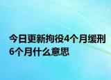 今日更新拘役4个月缓刑6个月什么意思