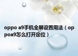 oppo a9手机全屏设置用法（oppoa9怎么打开定位）