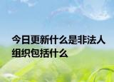 今日更新什么是非法人组织包括什么
