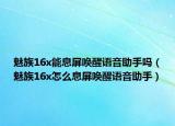 魅族16x能息屏唤醒语音助手吗（魅族16x怎么息屏唤醒语音助手）