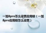 一加8pro怎么设置应用锁（一加8pro应用锁怎么设置）