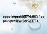 oppo k9pro如何开小窗口（oppok9pro侧边栏怎么打开）