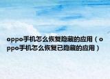 oppo手机怎么恢复隐藏的应用（oppo手机怎么恢复已隐藏的应用）