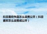 抖音喜欢作品怎么设置公开（抖音喜欢怎么设置成公开）