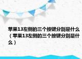 苹果13左侧的三个按键分别是什么（苹果13左侧的三个按键分别是什么）