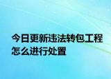 今日更新违法转包工程怎么进行处置