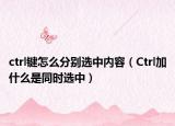ctrl键怎么分别选中内容（Ctrl加什么是同时选中）