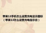 苹果13手机怎么设置充电显示图标（苹果13怎么设置充电提示音）