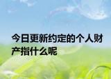 今日更新约定的个人财产指什么呢